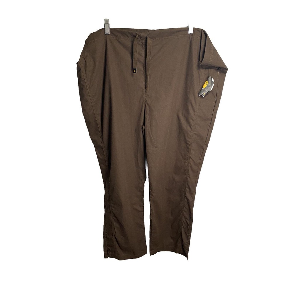 NWT Carhartt Mens C50001 Brown Scrub‎ Pants Draw String Size Regular 2XL